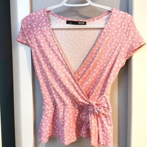 Soft Floral Tie Top